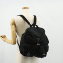 PRADA Backpack Nylon Black Silver Auth 150414-34