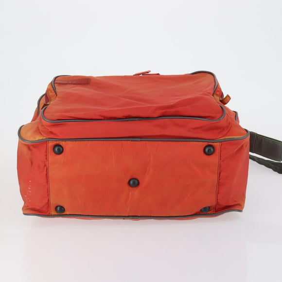 PRADA Boston Bag Nylon 2way Red Silver Auth 150415