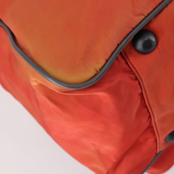 PRADA Boston Bag Nylon 2way Red Silver Auth 150415