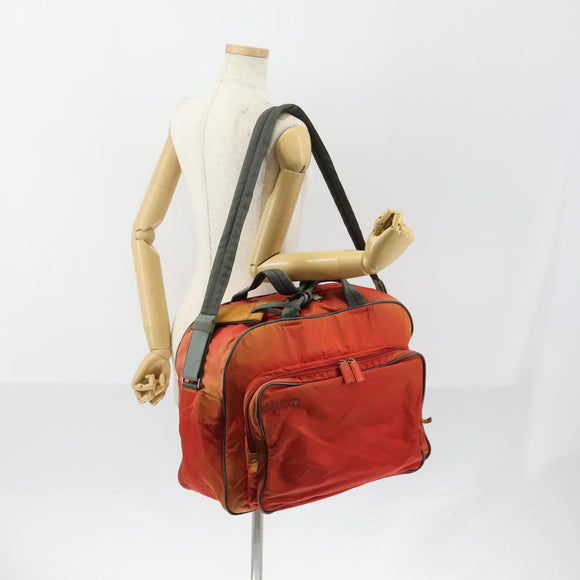 PRADA Boston Bag Nylon 2way Red Silver Auth 150415