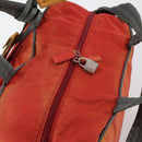 PRADA Boston Bag Nylon 2way Red Silver Auth 150415-6