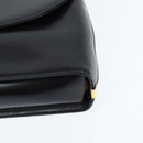 Christian Dior Hand Bag Calf Skin 2way Black Gold Auth 150418-13