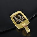 Christian Dior Hand Bag Calf Skin 2way Black Gold Auth 150418-16