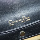 Christian Dior Hand Bag Calf Skin 2way Black Gold Auth 150418-18