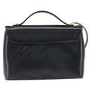 Christian Dior Hand Bag Calf Skin 2way Black Gold Auth 150418-3