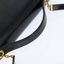 Christian Dior Hand Bag Calf Skin 2way Black Gold Auth 150418-7