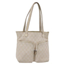 GUCCI GG Canvas Tote Bag Beige Silver 002 1076 2684 Auth 150426-1
