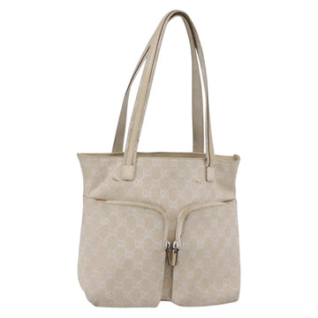 GUCCI GG Canvas Tote Bag Beige Silver 002 1076 2684 Auth 150426