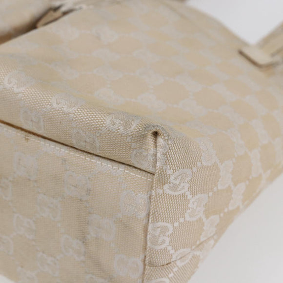 GUCCI GG Canvas Tote Bag Beige Silver 002 1076 2684 Auth 150426