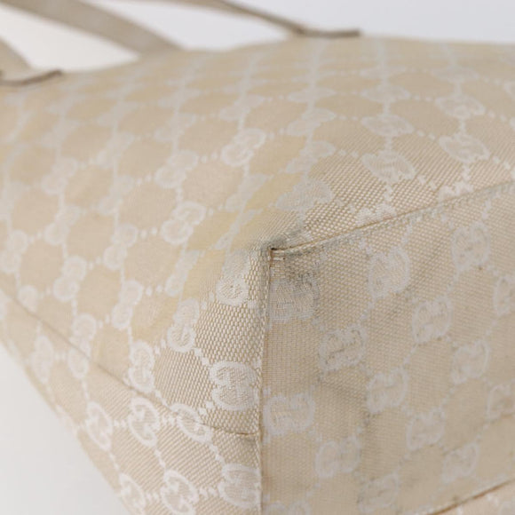 GUCCI GG Canvas Tote Bag Beige Silver 002 1076 2684 Auth 150426