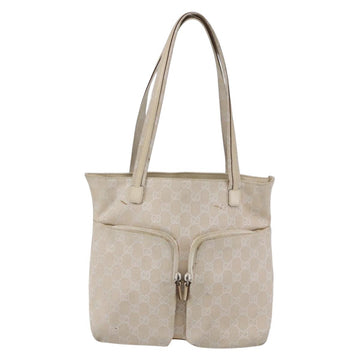 GUCCI GG Canvas Tote Bag Beige Silver 002 1076 2684 Auth 150426 - 0