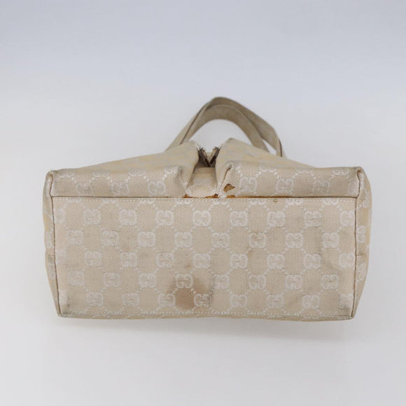 GUCCI GG Canvas Tote Bag Beige Silver 002 1076 2684 Auth 150426