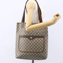 GUCCI GG Supreme Web Sherry Line Tote Bag PVC Beige Red 40 02 003 Auth 150427-21