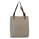 GUCCI GG Supreme Web Sherry Line Tote Bag PVC Beige Red 40 02 003 Auth 150427-2