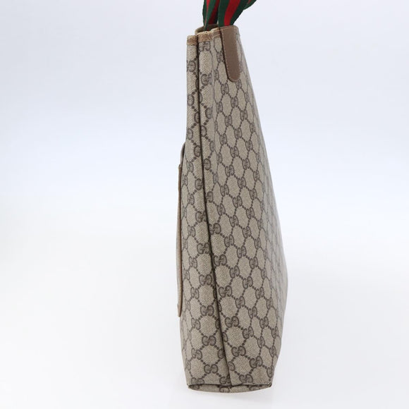 GUCCI GG Supreme Web Sherry Line Tote Bag PVC Beige Red 40 02 003 Auth 150427