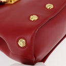 Salvatore Ferragamo Backpack Leather Red Gold Auth 150428-10