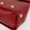 Salvatore Ferragamo Backpack Leather Red Gold Auth 150428-11
