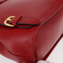Salvatore Ferragamo Backpack Leather Red Gold Auth 150428-12