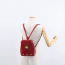 Salvatore Ferragamo Backpack Leather Red Gold Auth 150428-22