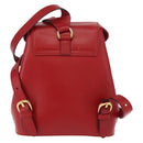 Salvatore Ferragamo Backpack Leather Red Gold Auth 150428-3