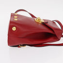 Salvatore Ferragamo Backpack Leather Red Gold Auth 150428-4
