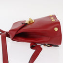 Salvatore Ferragamo Backpack Leather Red Gold Auth 150428-5