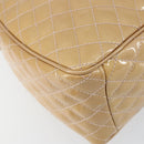 Salvatore Ferragamo Vala Hand Bag Enamel 2way Beige Silver Auth 150429-15