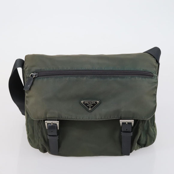 PRADA Shoulder Bag Nylon 3 Set Red Pink khaki Auth 150430