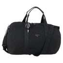 PRADA Boston Bag Nylon 2way Black Silver Auth 150432-1