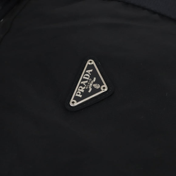 PRADA Boston Bag Nylon 2way Black Silver Auth 150432