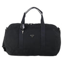 PRADA Boston Bag Nylon 2way Black Silver Auth 150432-13