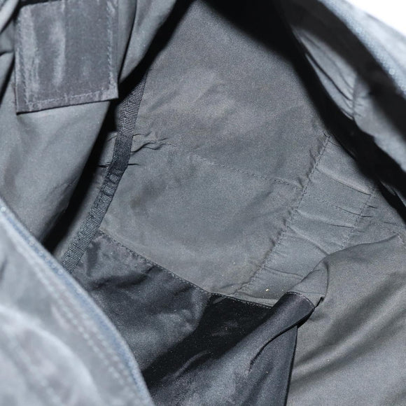 PRADA Boston Bag Nylon 2way Black Silver Auth 150432