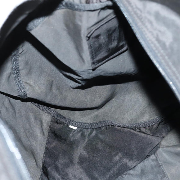 PRADA Boston Bag Nylon 2way Black Silver Auth 150432