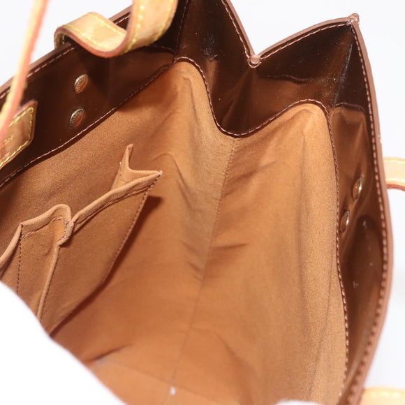 LOUIS VUITTON Monogram Vernis Reade MM Hand Bag Bronze M91143 LV Auth 150433