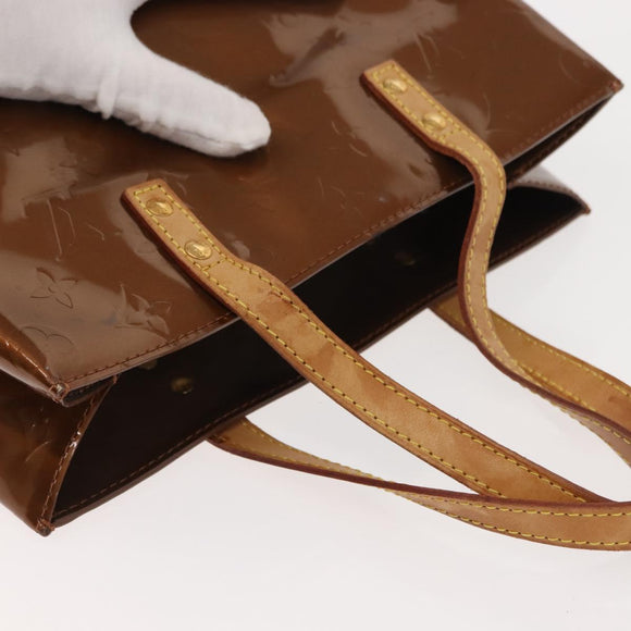 LOUIS VUITTON Monogram Vernis Reade MM Hand Bag Bronze M91143 LV Auth 150433