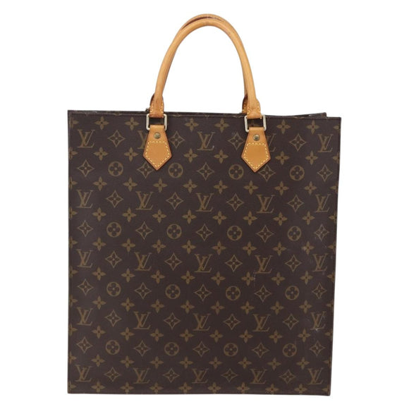 LOUIS VUITTON Monogram Sac Plat Hand Bag M51140 LV Auth 150436
