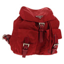 PRADA Backpack Nylon Red Silver Auth 150439V-1
