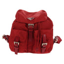 PRADA Backpack Nylon Red Silver Auth 150439V-13