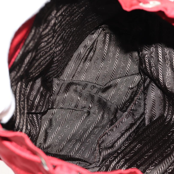 PRADA Backpack Nylon Red Silver Auth 150439V