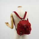 PRADA Backpack Nylon Red Silver Auth 150439V-31