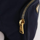 PRADA Hand Bag Nylon Navy Gold Auth 150440-18