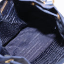 PRADA Hand Bag Nylon Navy Gold Auth 150440-11