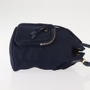 PRADA Hand Bag Nylon Navy Gold Auth 150440-3