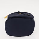 PRADA Hand Bag Nylon Navy Gold Auth 150440-5