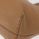 FENDI Celeria Tote Bag Leather Beige Silver Auth 150443-11