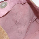 FENDI Celeria Tote Bag Leather Beige Silver Auth 150443-18