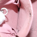 FENDI Celeria Tote Bag Leather Beige Silver Auth 150443-22