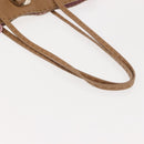 FENDI Celeria Tote Bag Leather Beige Silver Auth 150443-7