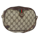GUCCI GG Supreme Web Sherry Line Clutch Bag PVC Beige Gold 89 02 066 Auth 150444-1