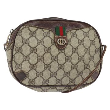 GUCCI GG Supreme Web Sherry Line Clutch Bag PVC Beige Gold 89 02 066 Auth 150444
